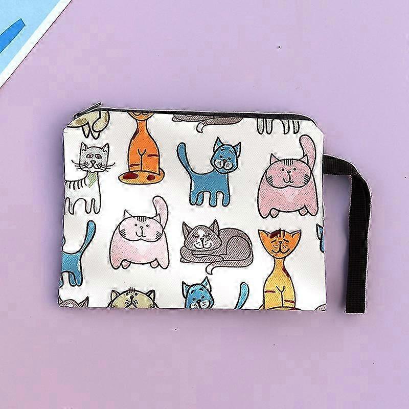 1 pack sanitary napkin storage bag sanitary napkin pad storage bag with zipper fat cat and thin cat
