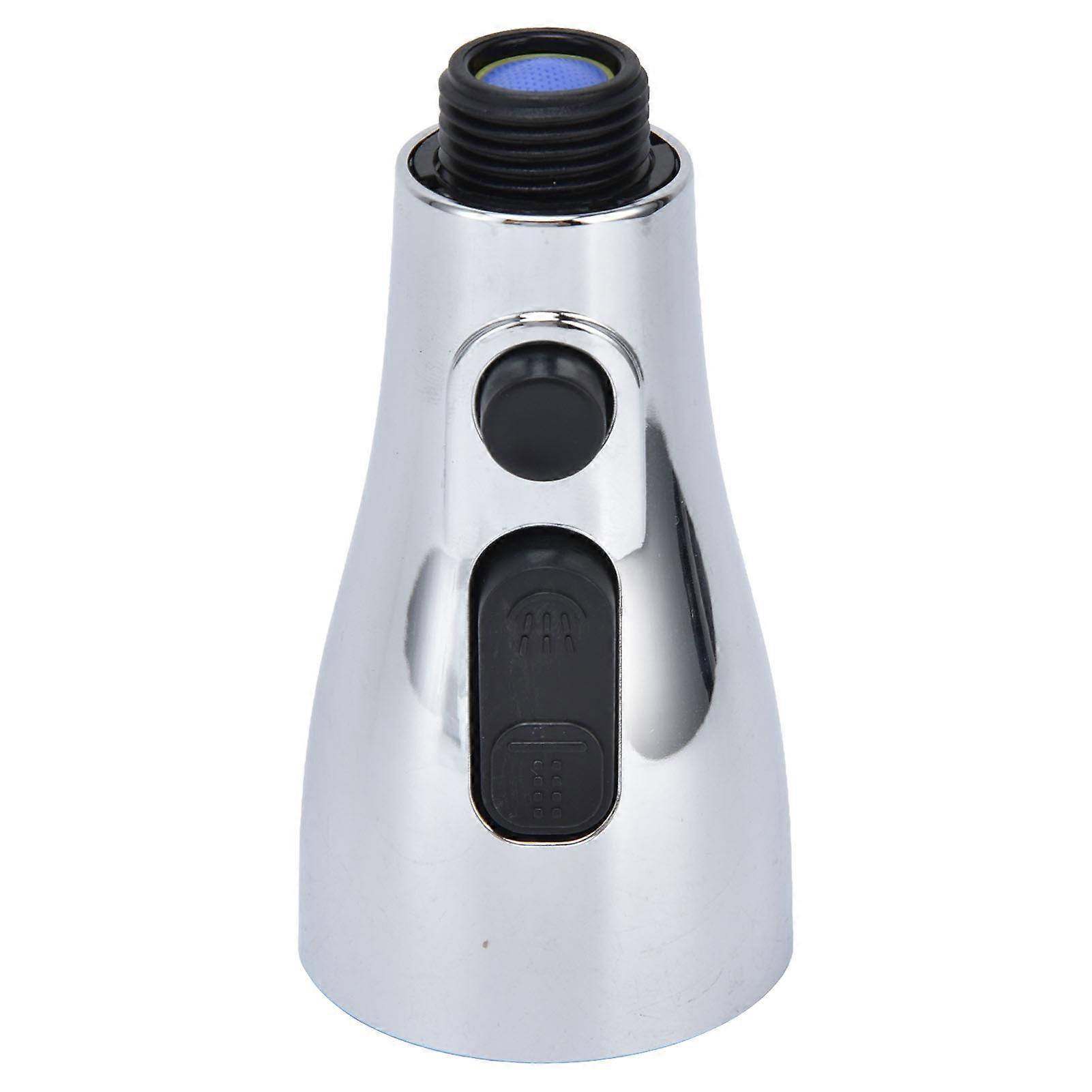 Faucet Spray Head G1/2 Brushed Silver 3 Functions Pull Down Sprayer Nozzle for Kitchen