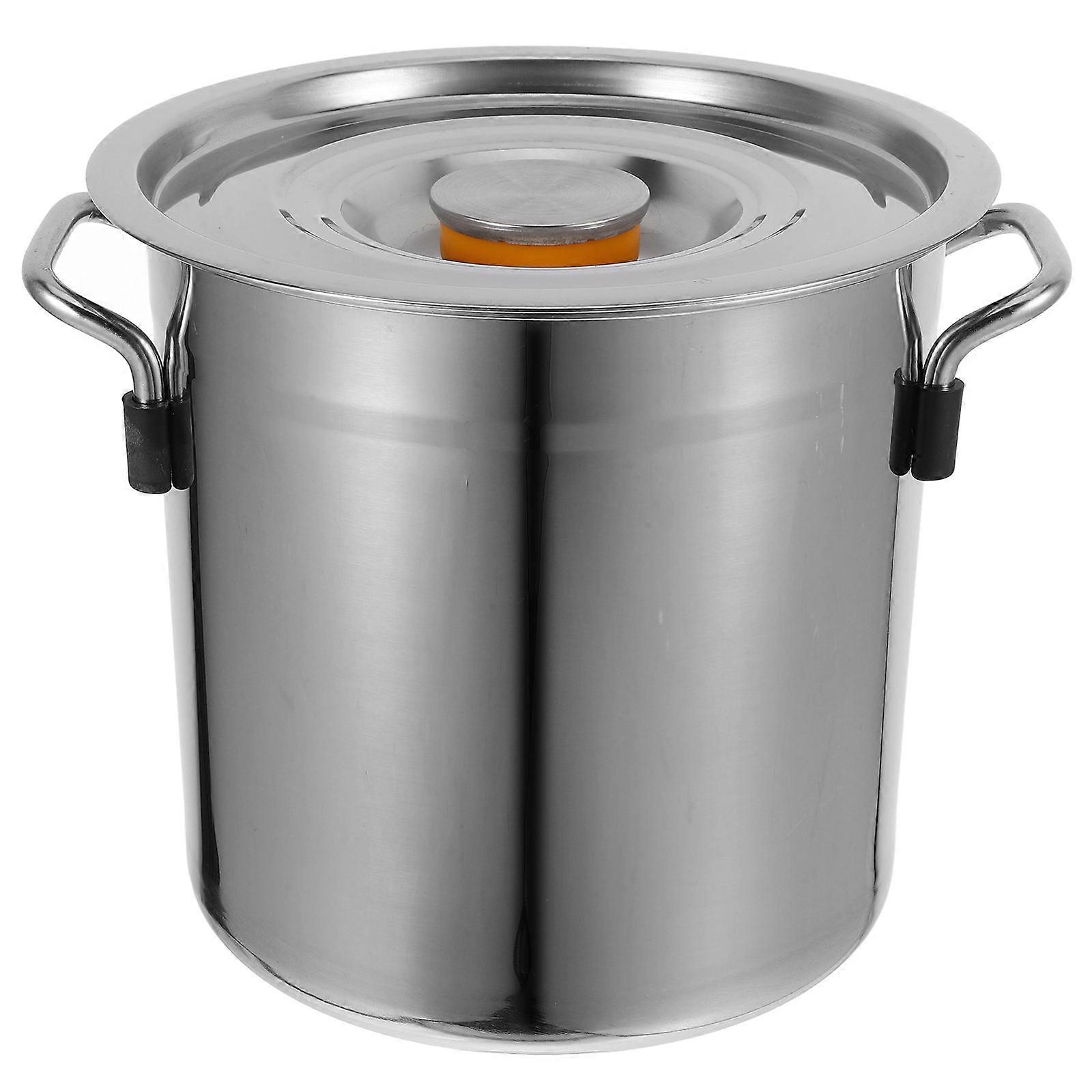 Stock Pots With Lids Stainless Steel Stockpot For Cooking And Kitchen Use Round Bucket Silver 22.50X22.50X20.50CM Even Heating 1Pack