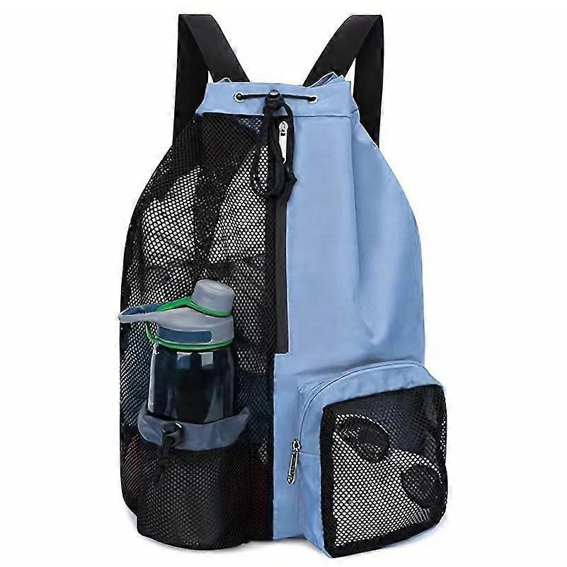 Gym Bag Sports Bag: Backpack with Drawstring, Waterproof, Large Capacity  Blue