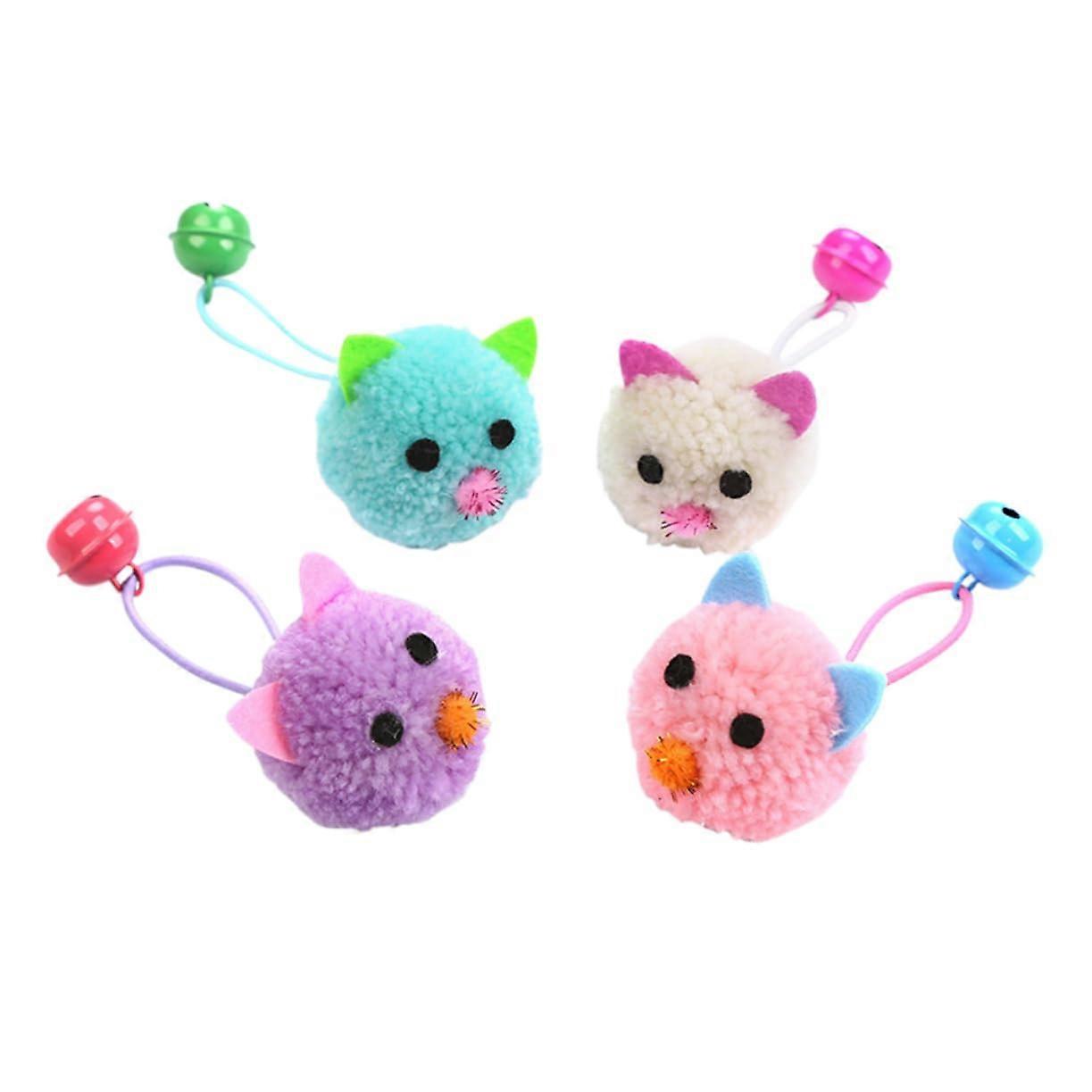4-Piece Interactive Plush Cat Toy Set with Bells - Engaging Soft Mice for Cats, Promotes Activity and Playfulness
