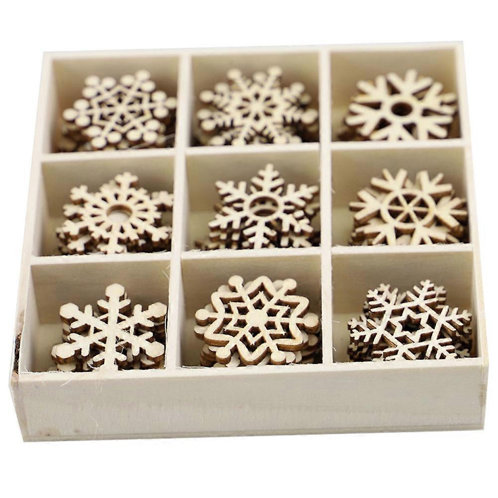 Christmas Wooden Pendants Set – 72pcs Durable DIY Craft Mini Decorations with Compartments for Creative Holiday Projects and Festive Fun