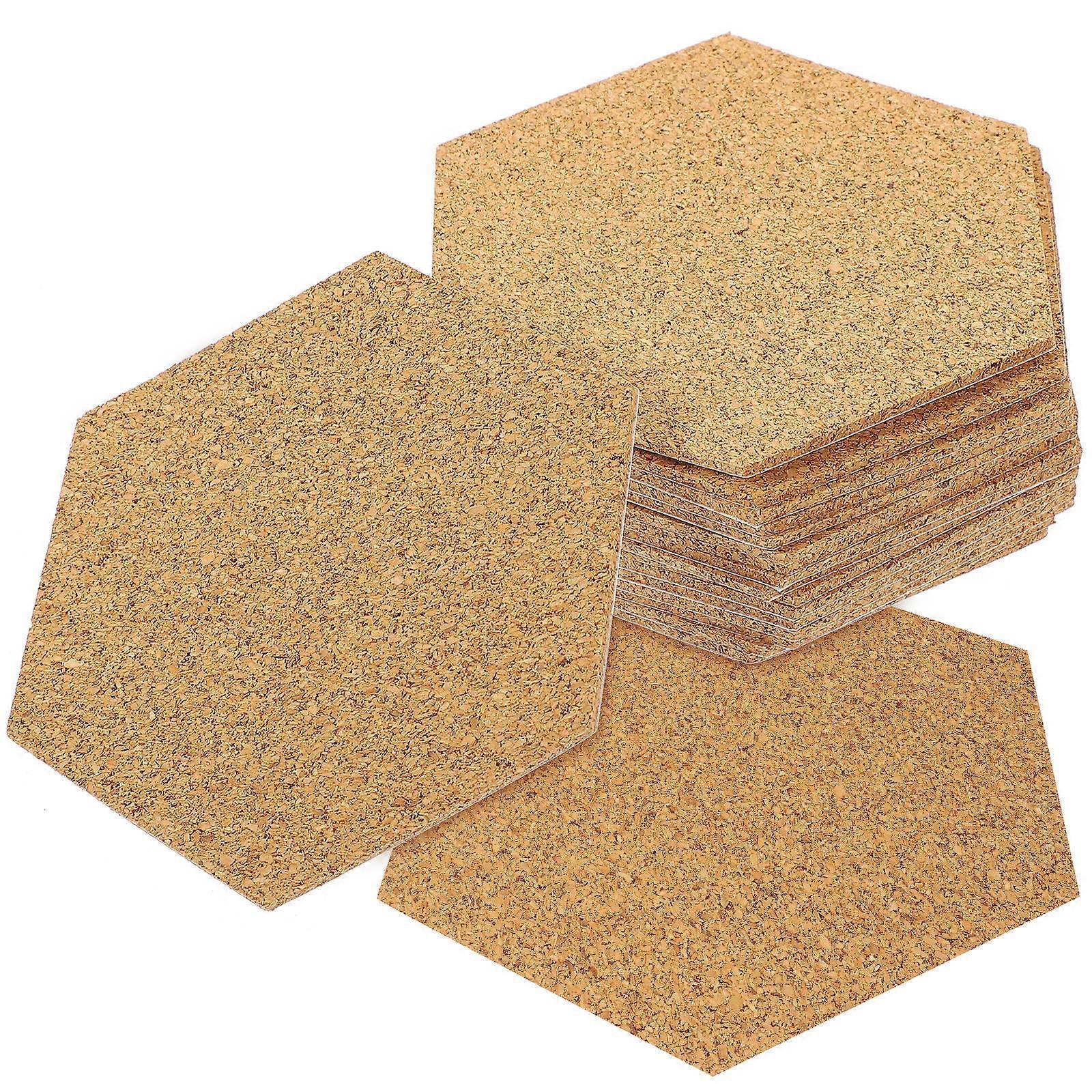 Anti-Slip Cork Cup Coasters Hexagon Shape Natural Cork Material Protect Desktop Diy Craft Projects 80Pcs