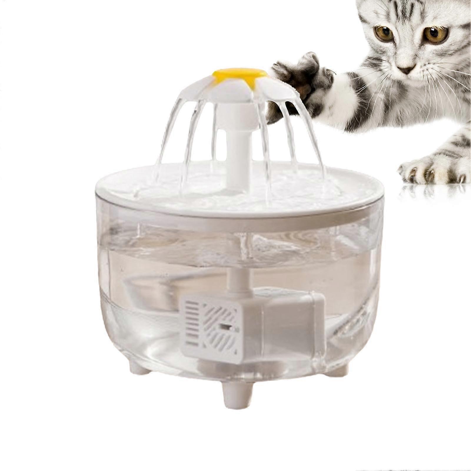 Cat Water Fountain, Cat Food, Transparent Circular Water Dispenser with Pump