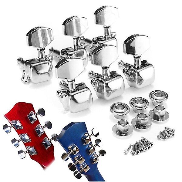 6Pcs Guitar String Tuning Pegs Semi-closed Tuner Heads For Acoustic Guitar