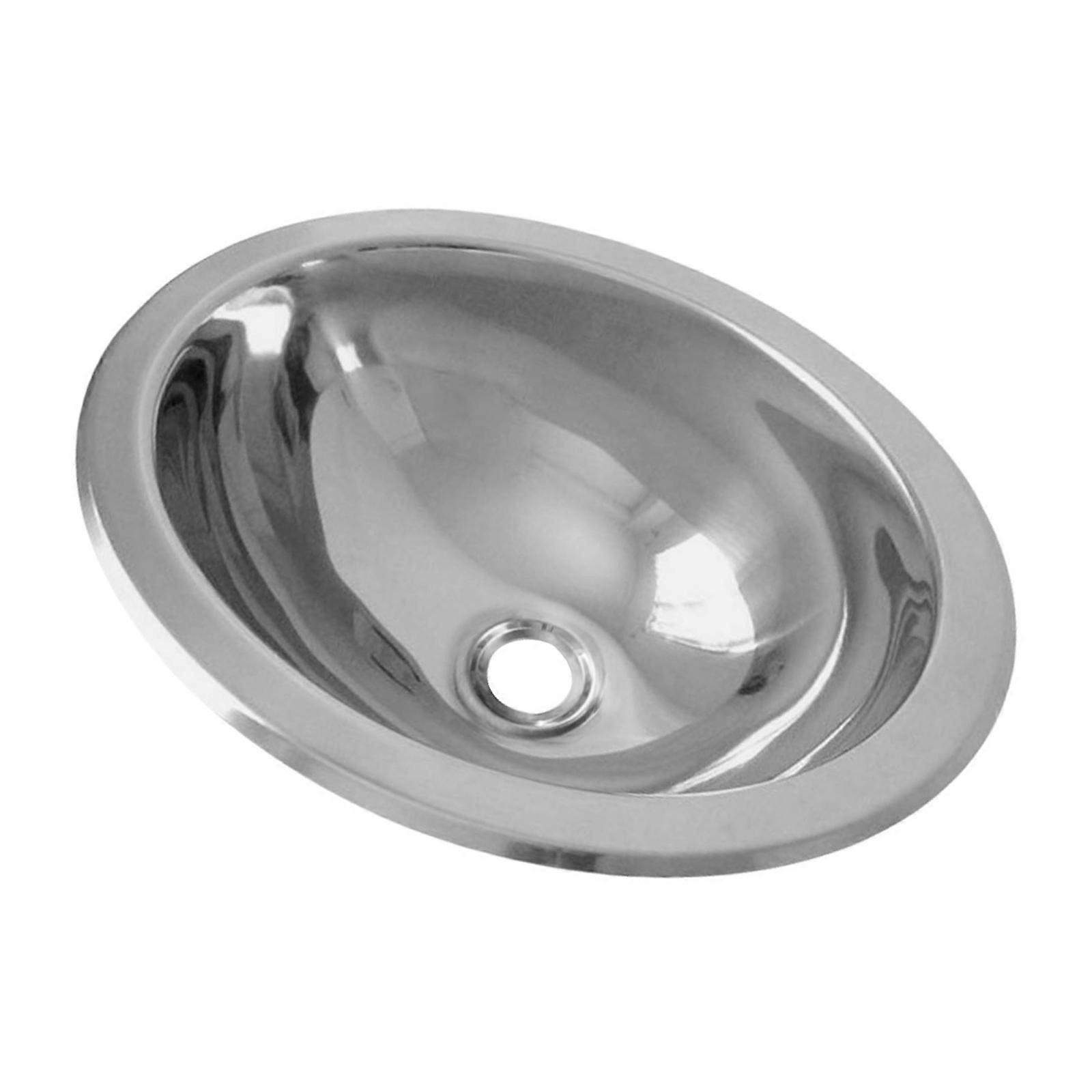 Space Saving Oval Lavatory Sink in Sturdy Stainless Steel Materials for Campers and Yachts with Easy Installation Multicolor