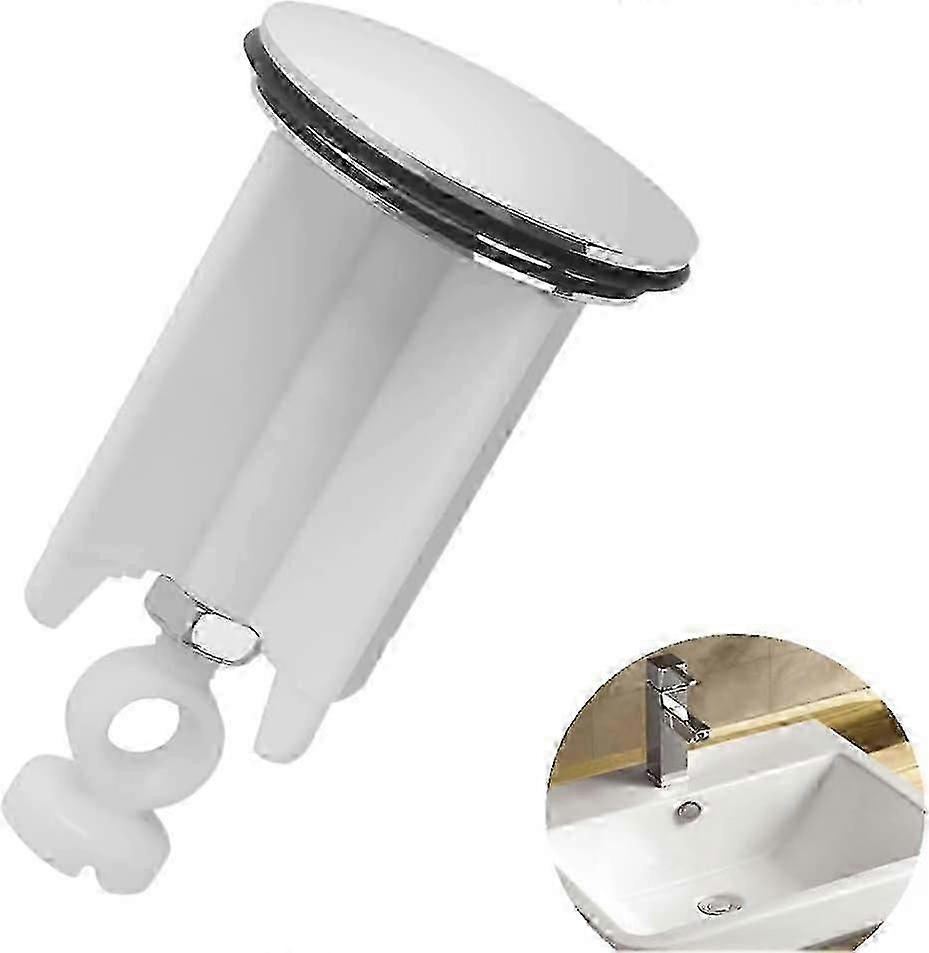 40mm Adjustable Height Pop-Up Drain Plug for Bathroom Sinks & Bidets - Versatile Sink Plug for Home Use