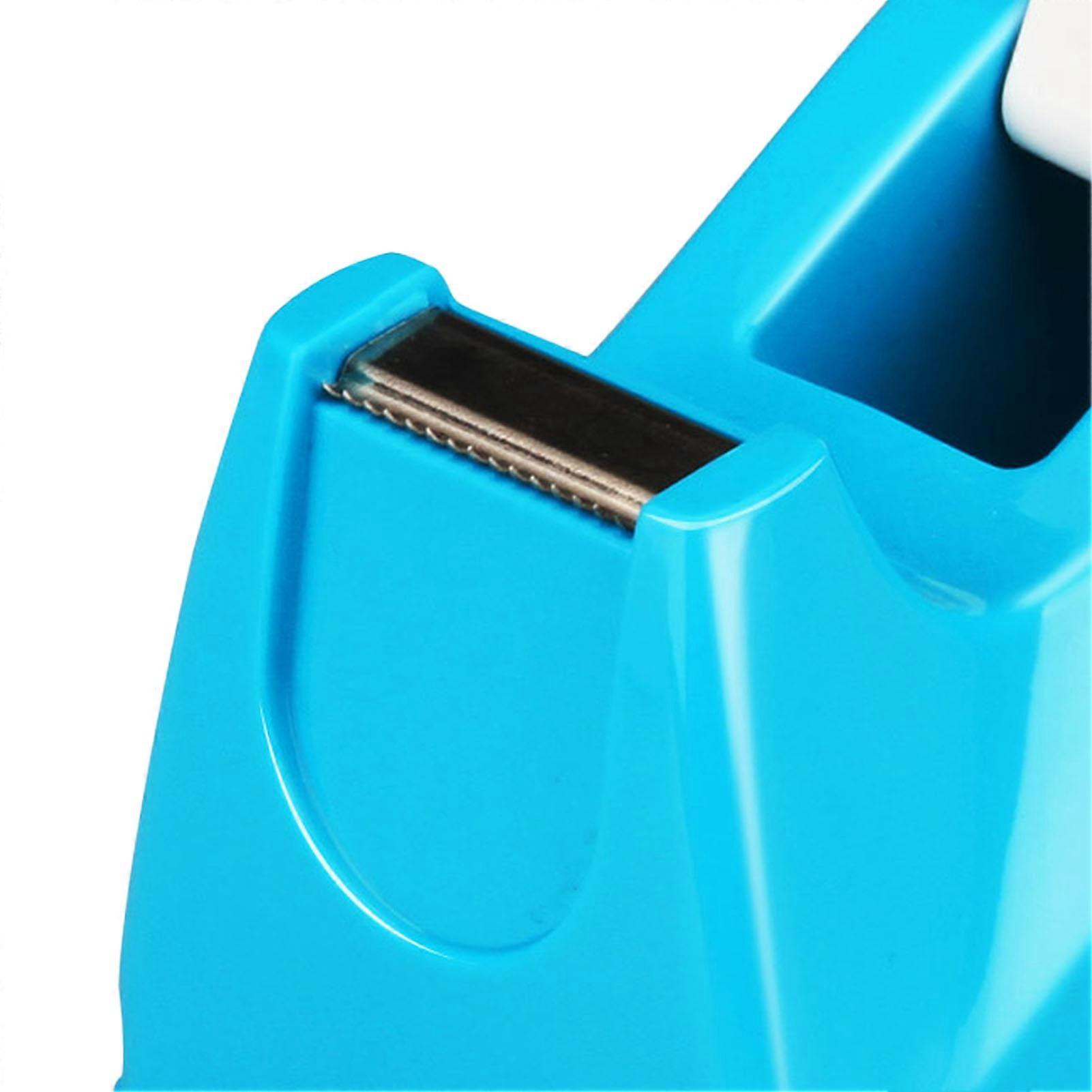 Desktop Tape Dispenser Transparent Tape Cutter Size Adjustable Efficient Tape Cutting Tape Dispenser Holder for Home and Office Blue