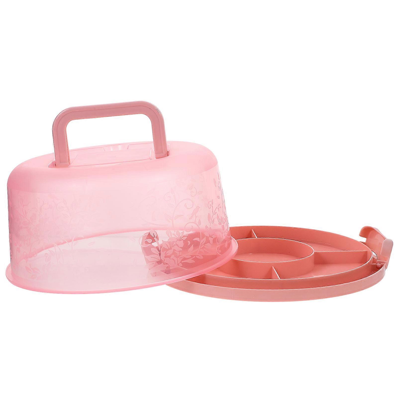 Pink Handheld Cake Box for Storage Use Made of PP Ideal for Home Restaurants and Parties 1PC
