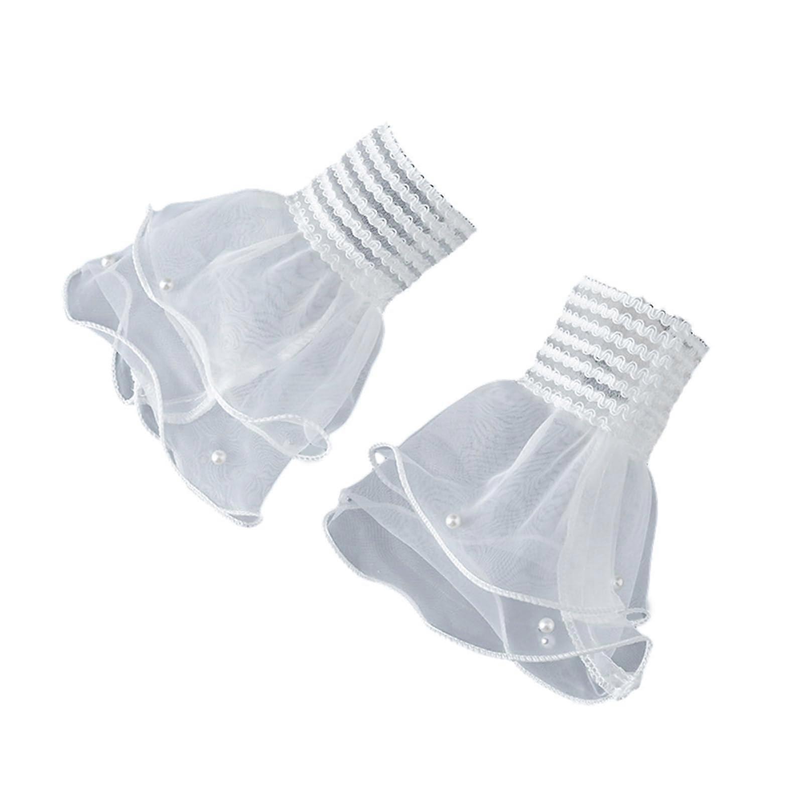 Handgelenkmanschetten Fairy Wrist Cuffs For Shirts And Pullovers, Lace Ornament, Puffed Sleeves, Faux Sleeves