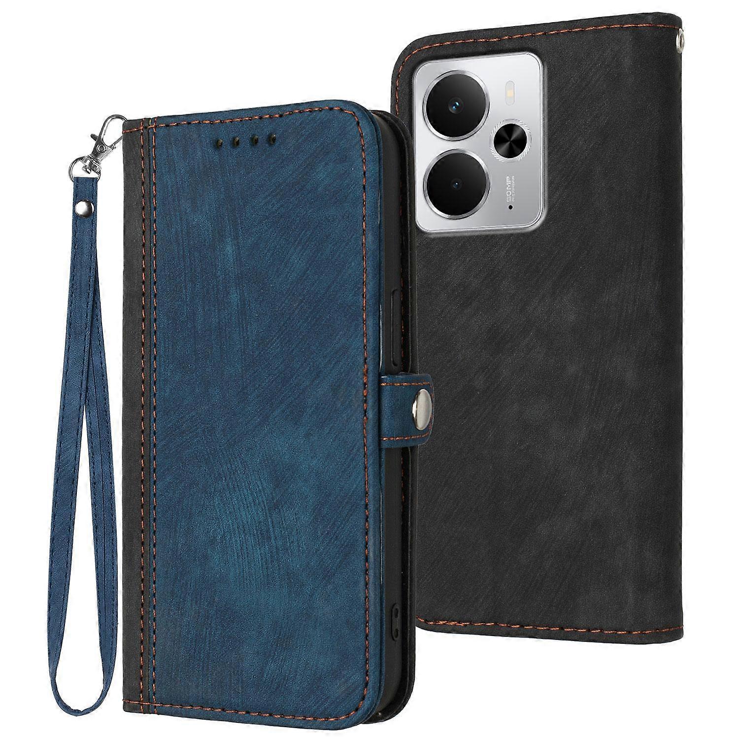 مشبك جانبي مزدوج أضعاف حزام اليد جراب الهاتف الجلدي