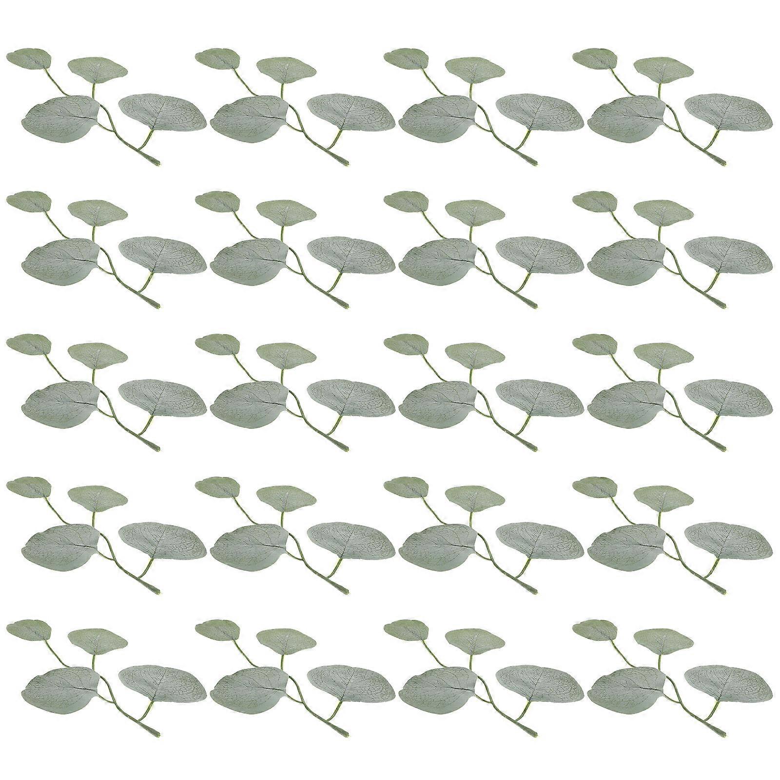 Artificial Mixed Eucalyptus Eucalyptus Leaves Wedding Light Green 14X13.5CM Glossy Cloth Plastic Photo Prop Plant Arrangement Material 50Pcs