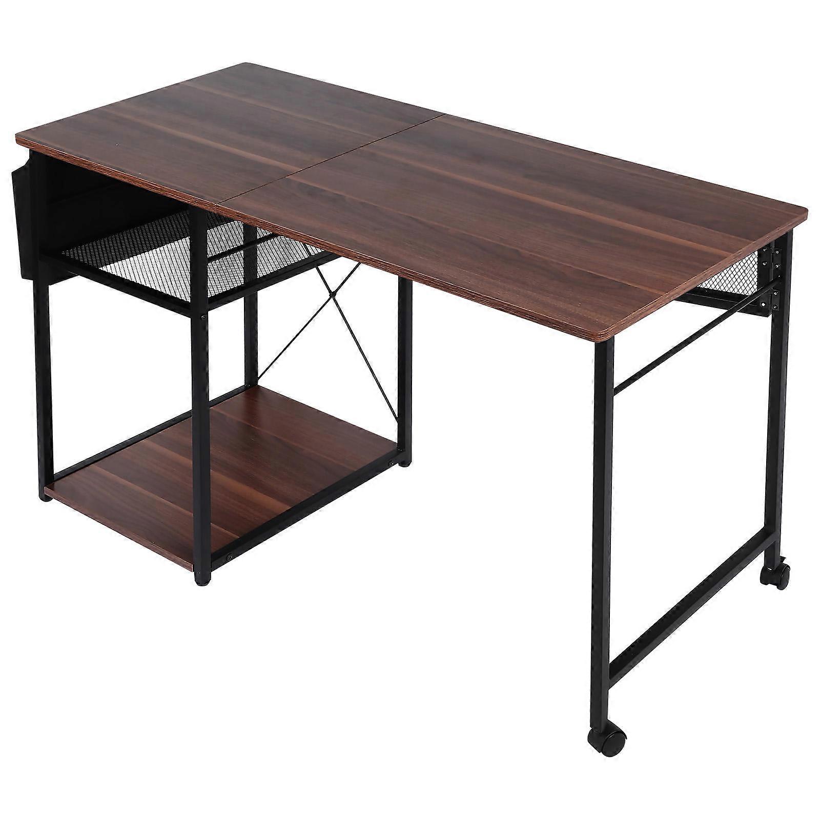 Folding Desk Writing Desk Elegant Design Minimalist Work Study Small Spaces Wood 4Pcs