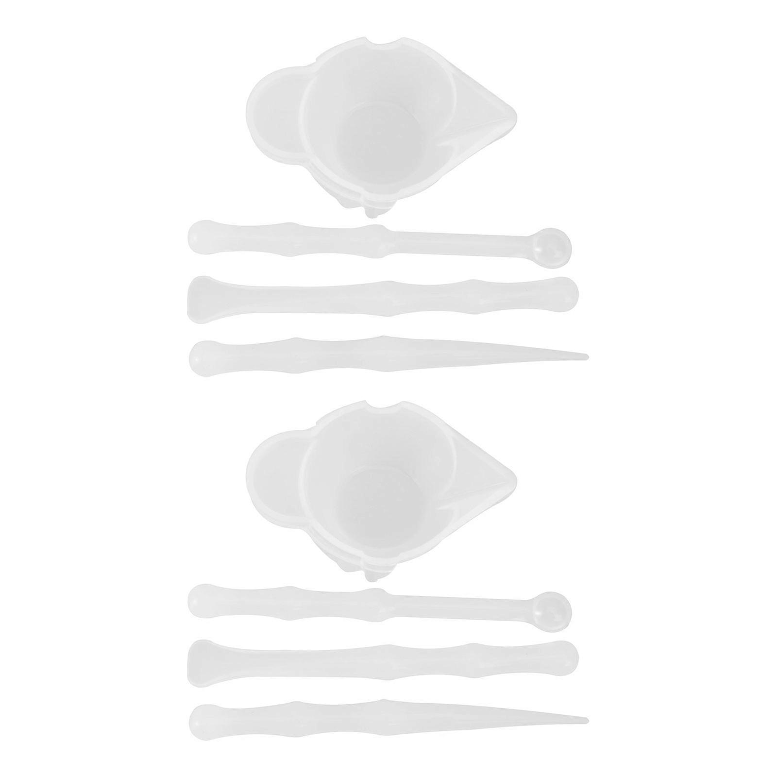 2 Set of 8 Pcs Silicone Mixing Cups with Crystal Epoxy Dispensing Cups and DIY Stir Bars
