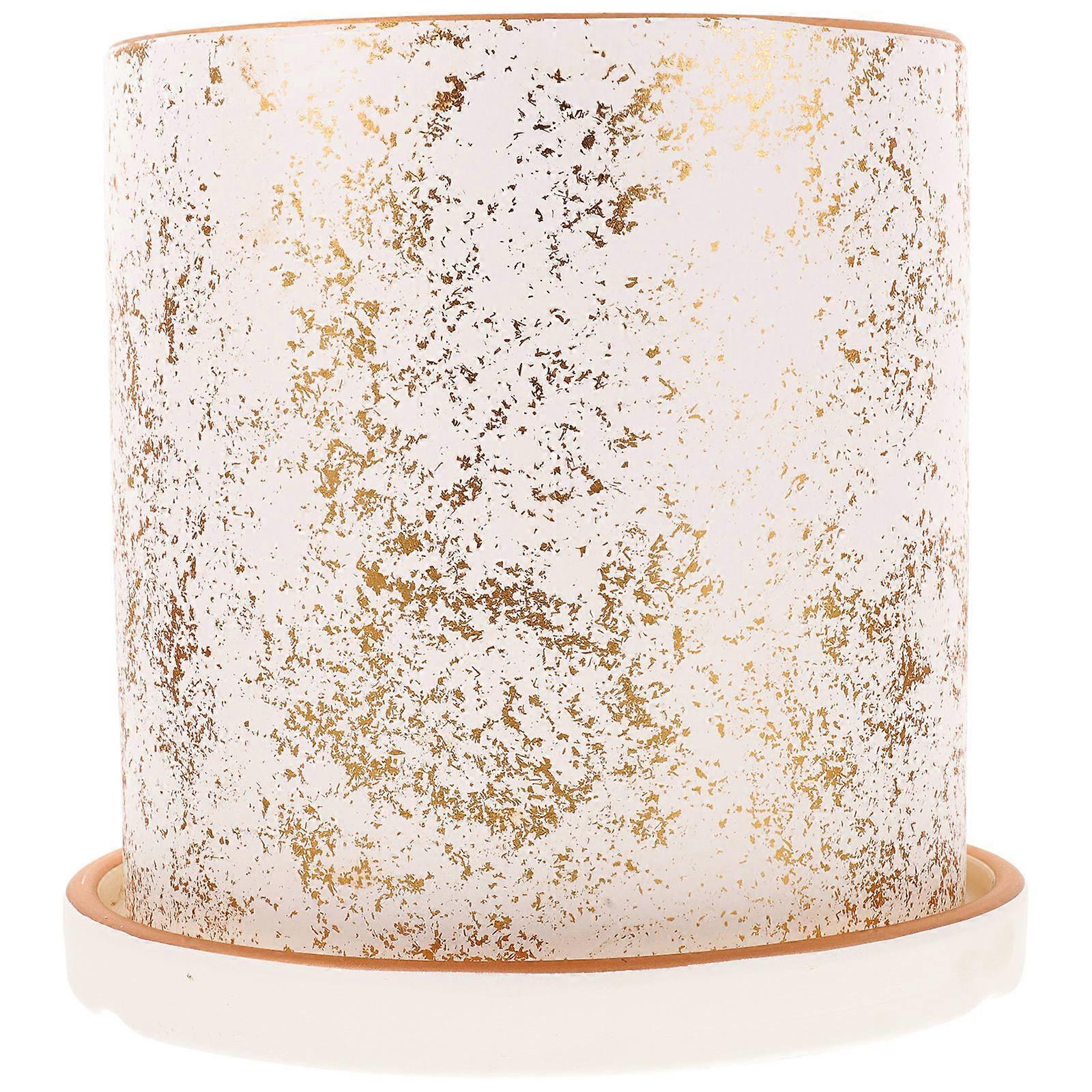 プランターポットセラミック植木鉢デスクトップ排水付きオフィス用1セット