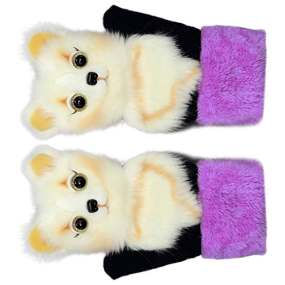 Warm Gloves Thick Plush Lining Soft Comfortable To Wear 1Pair