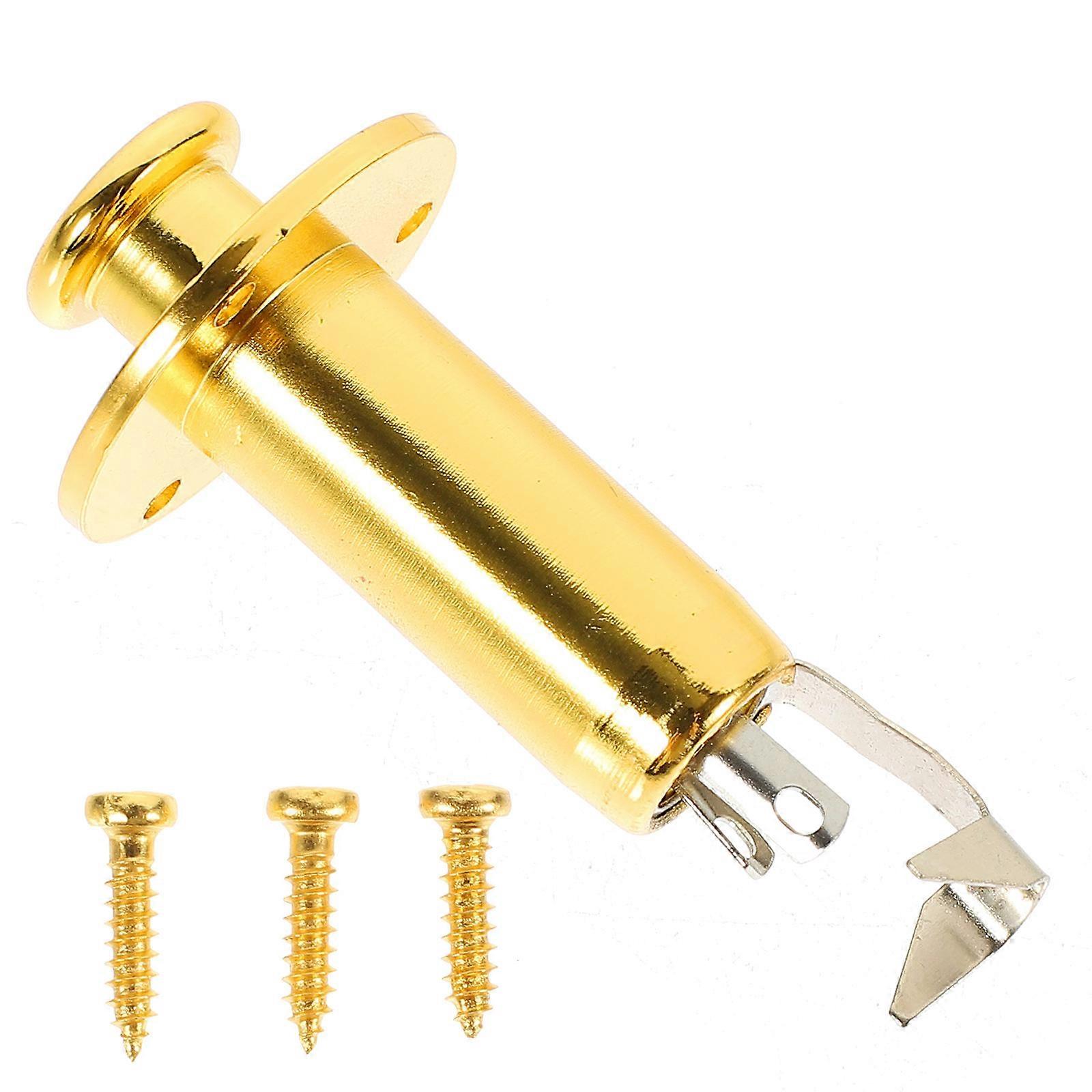 الغيتار نهاية دبوس جاك معدني Endpin التوصيل للغيتار 6.35mm جاك كهربائي