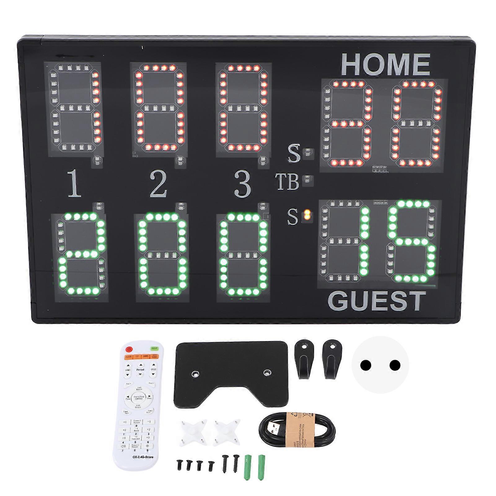 Electronic Scoreboard 10 Digit LED Tabletop Score Board 100‑240V for Match Training EU Plug