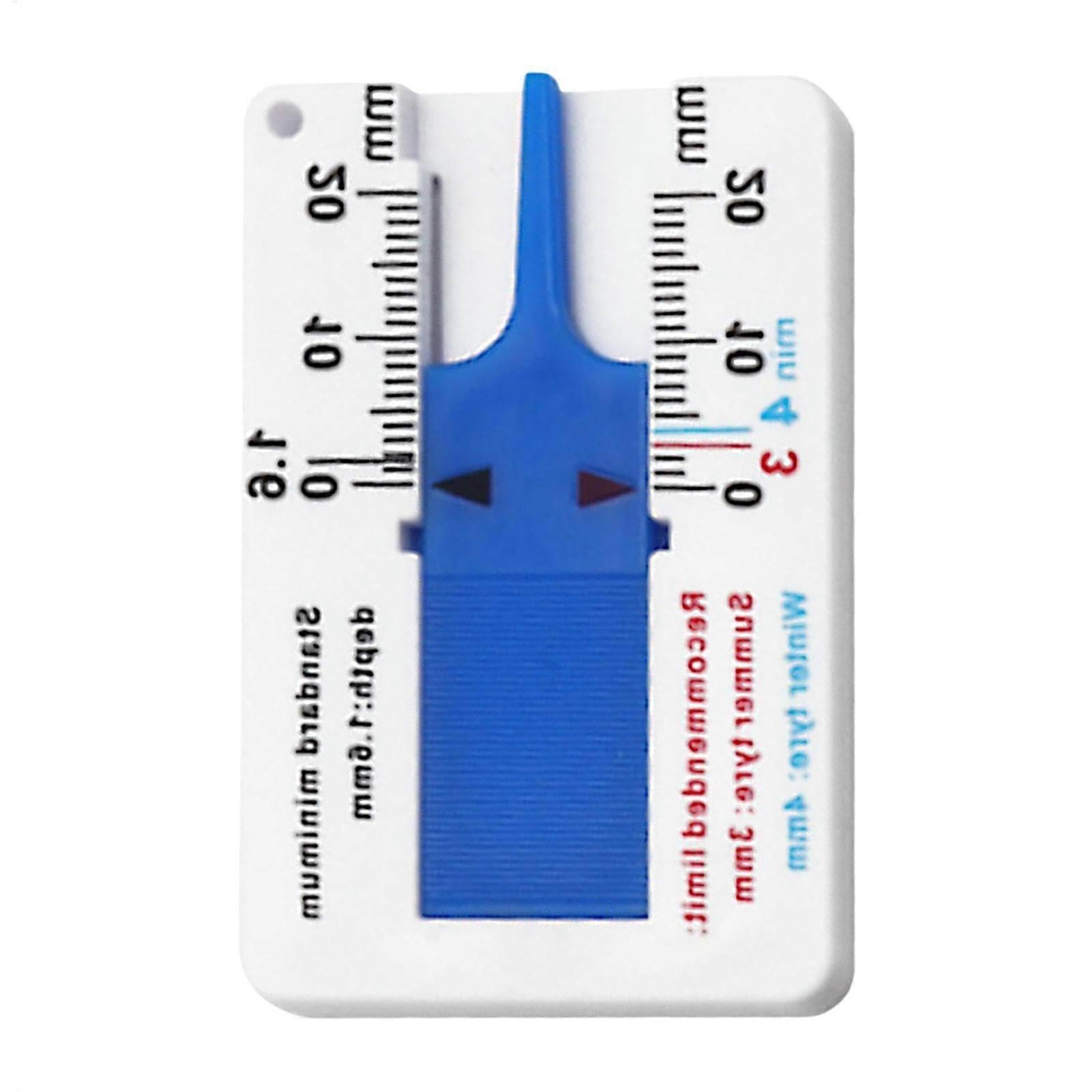 Tyre Tread Depth Gauge Hand Gauge ABS 020 mm Accurate Measuring Tool Blue