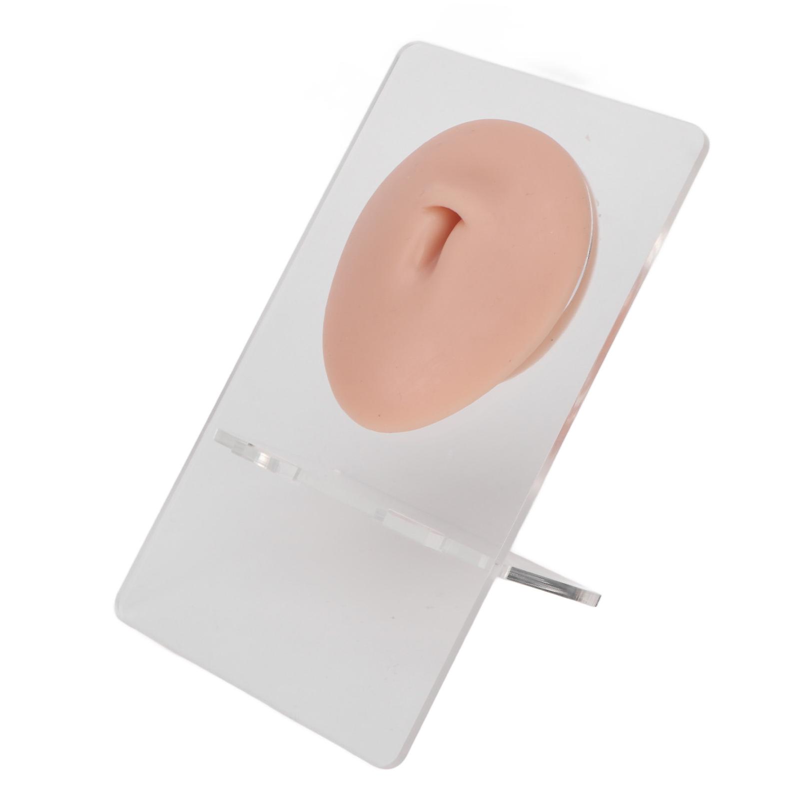 Silicone Belly Model 3D Piercing Practice Acupuncture Display Soft Belly Button Model for Teaching Medium Skin Color