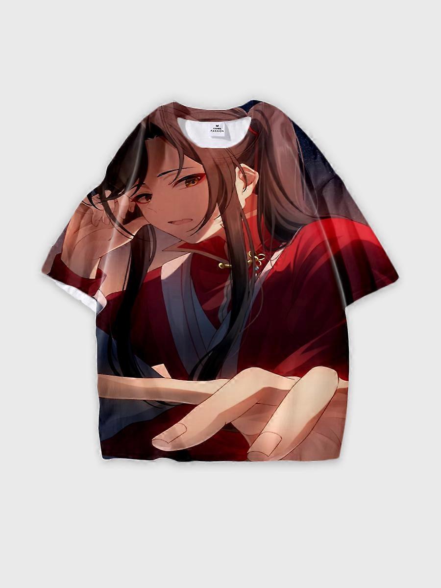 T-shirt round neck Role Pattern loose short sleeve E2089