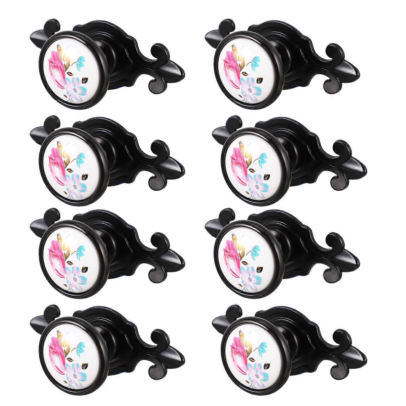 Decorative Knobs 8Pack Door Knob Ideal For Home Decoration Furniture Use 3x3CM Black Polished Surface
