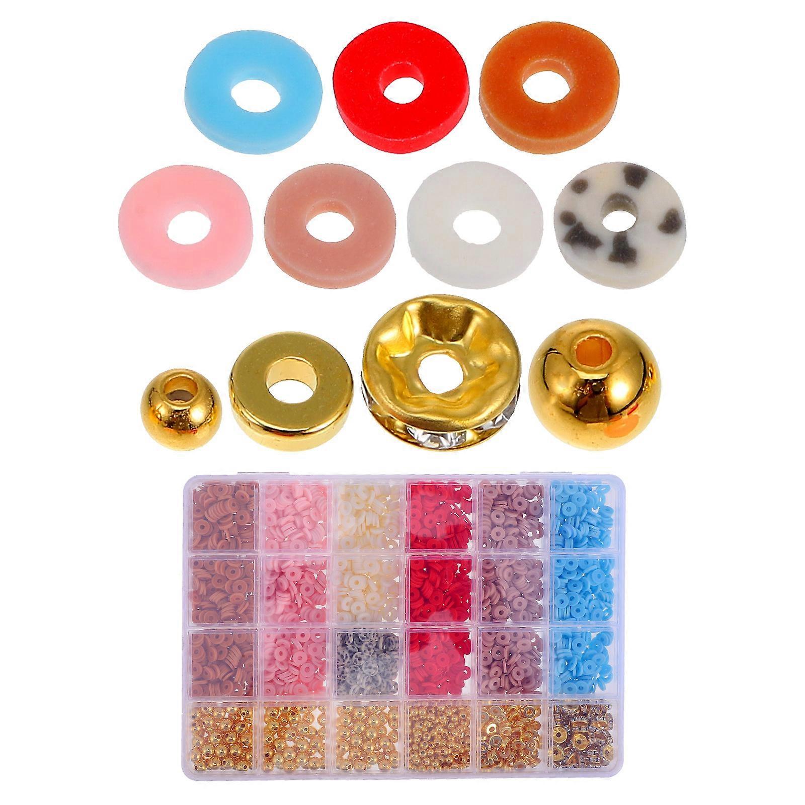 Small Beads For Bracelets Jewelry Making Polymer Clay Beads Craft Enthusiasts Gift Giving 0.60X0.60X0.10cm Multi-Use 1 Box