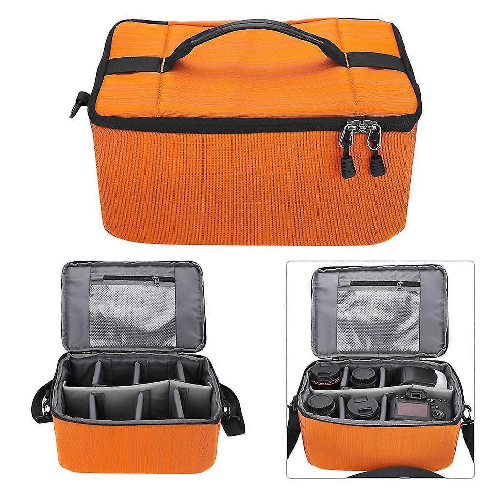 Orange Waterproof Protective Insert Partition Handle Camera Bag Lens Case Pouch