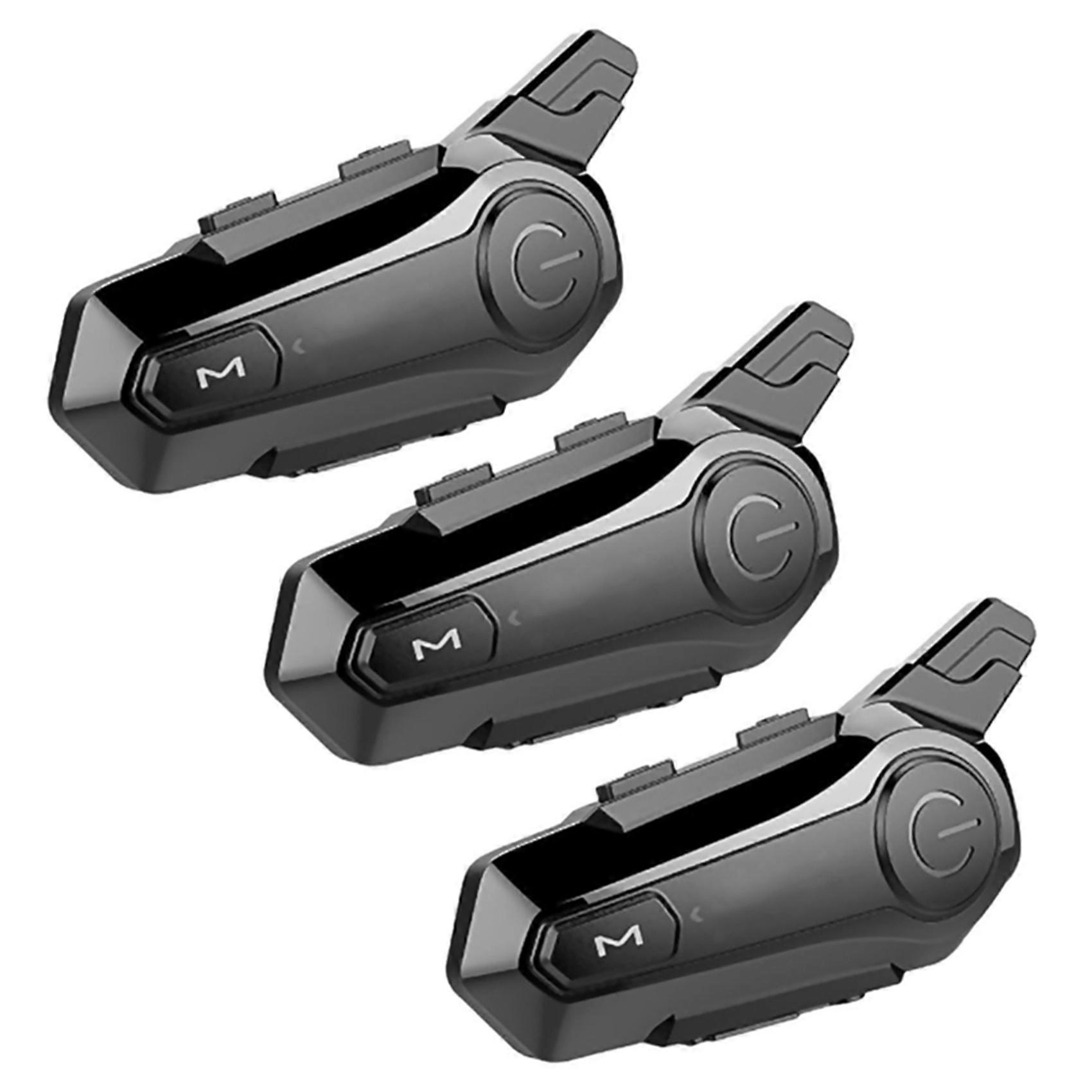 3X Motorrad Bluetooth Headset Intercom Interconnection Riding Headset Kommunikation mit Noise Red