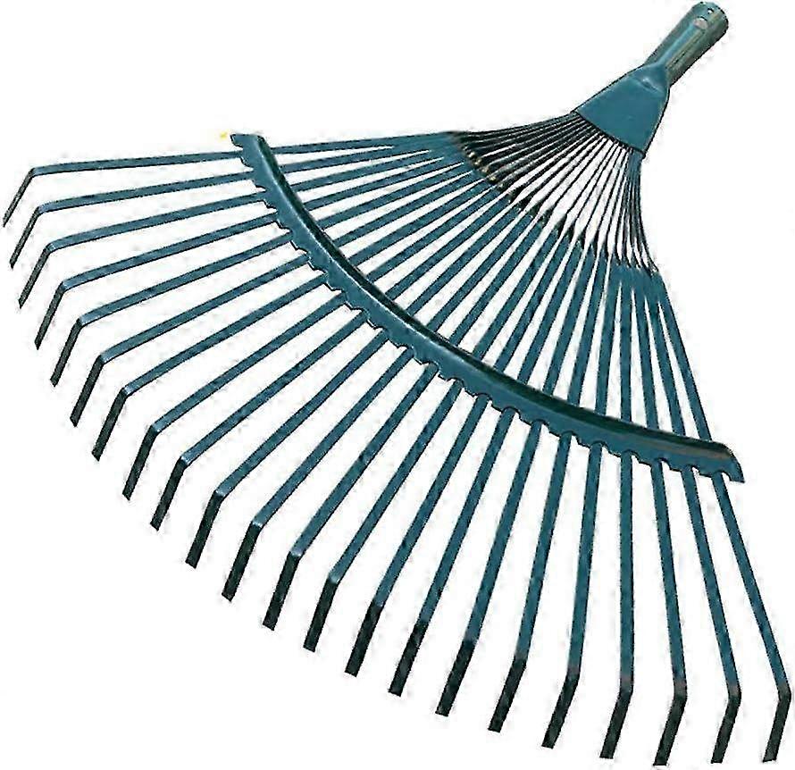 Large Metal Broom & Lawn Rake Garden Tool - 22 Teeth Flat Head for Efficient Leaf and Debris Collection