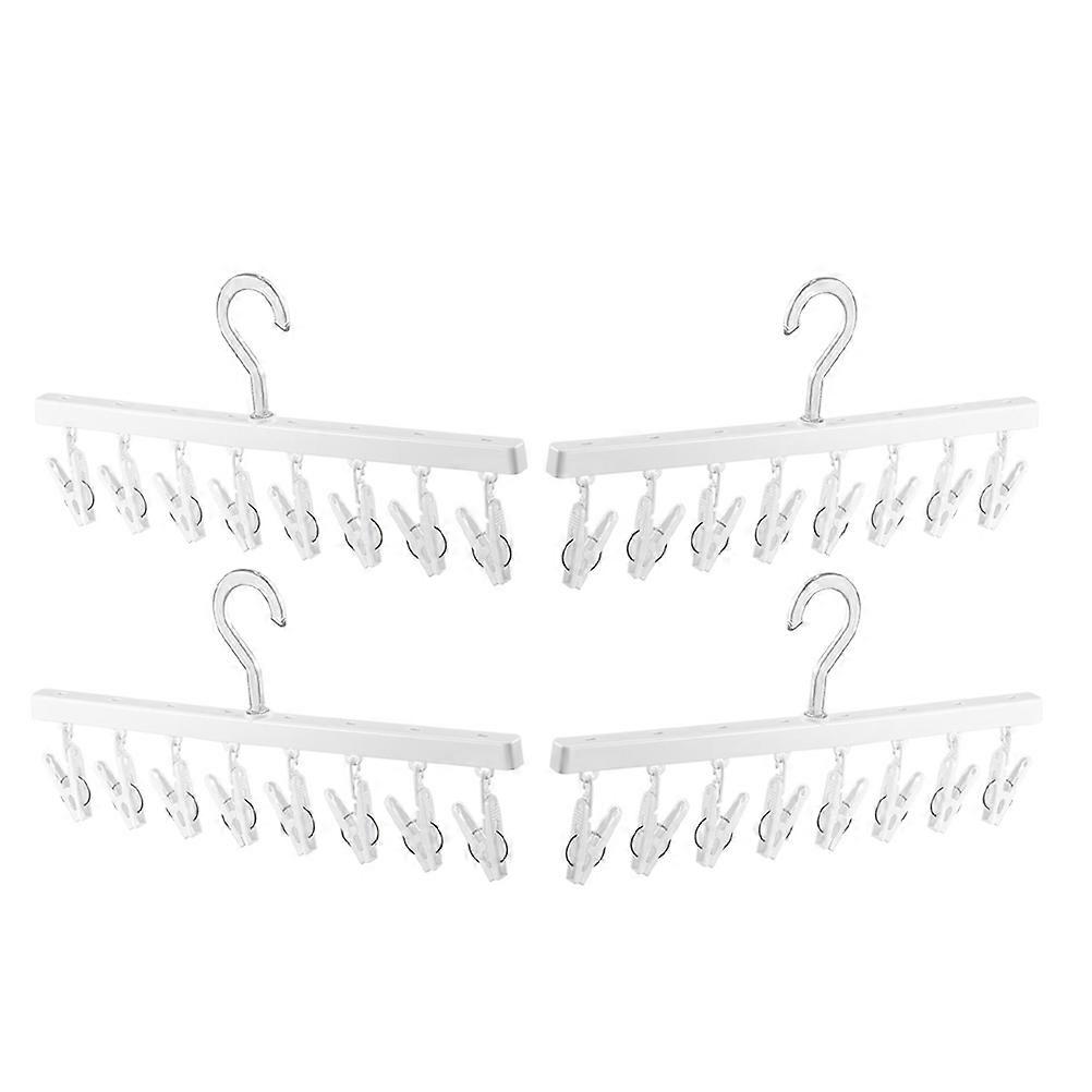 4pcs Rotation Sock Racks Socks Drying Clip Sock Hanger Hat Hanger Clothes Hanger With 8 clips