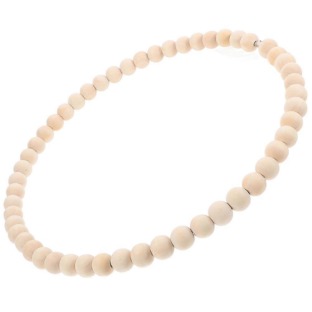 Wood Bead Wreath Kit with Hoop for Halloween Christmas Party Decorative Craft Projects Unique Wooden Bead Garland for Decoration