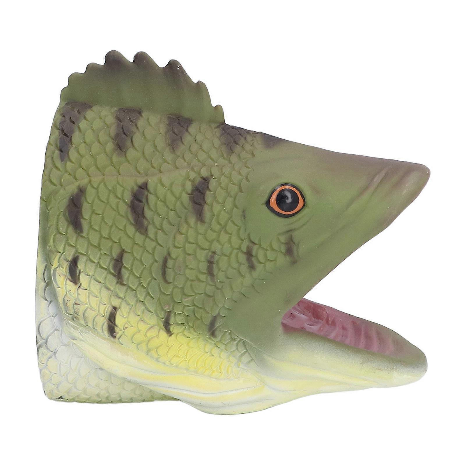 Soft Fish Hand Puppet High Simulation Bass Head Hand Puppet Toys Interactive Kids Toy