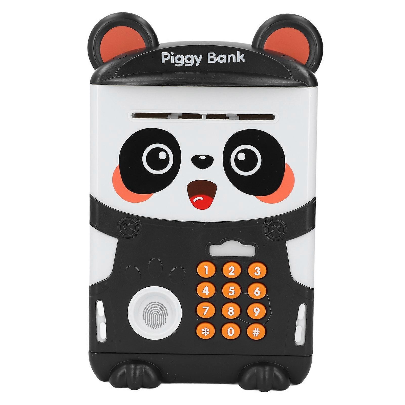 Money Bank Password Fingerprint Recognition Cute Panda Shape Plastic Cash Coin Piggy Bank for Gift
