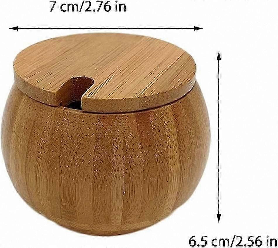 蓋付き丸い塩箱、キッチン調味料ポット、スプーン付き塩容器、家庭およびレストラン用の収納