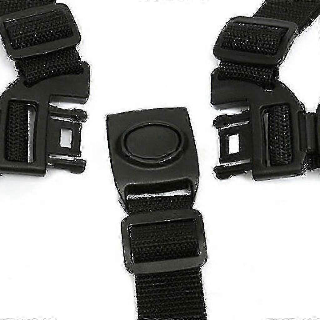 Adjustable 5-Point Child Safety Belt with Rotating Hook for Pushchair Highchair and Buggy in Black