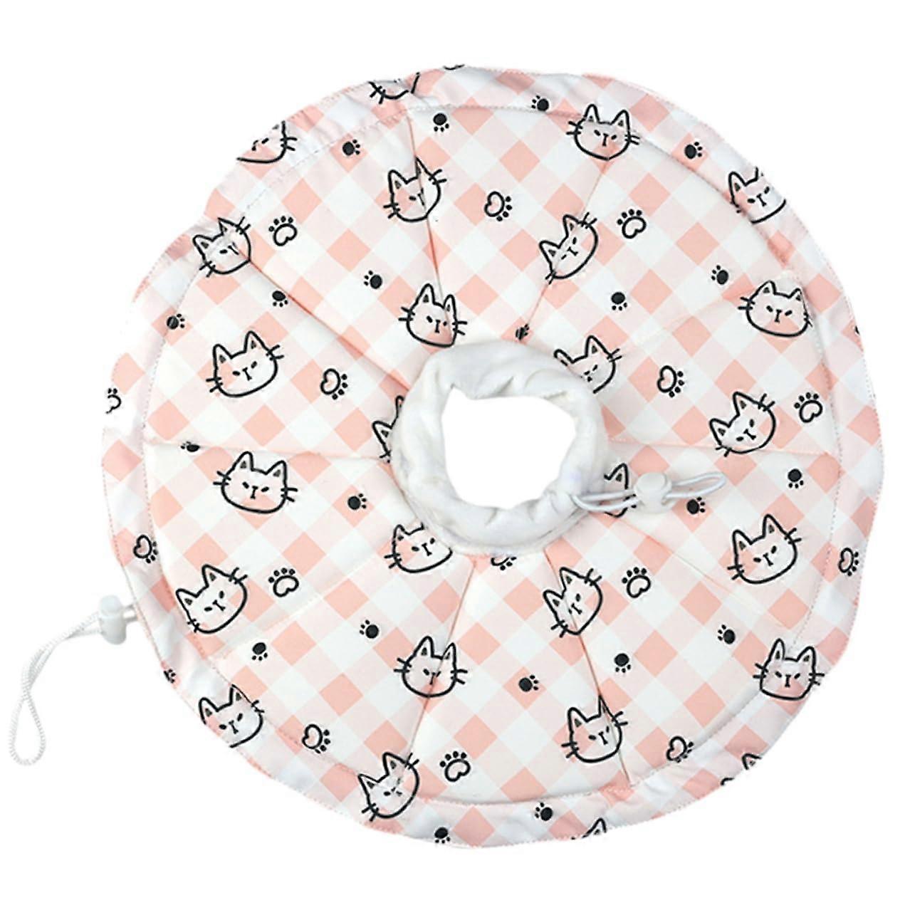 Adjustable Waterproof Cat Dog Recovery Collar, Prevents Licking Biting, Pink S 29.5x29.5CM