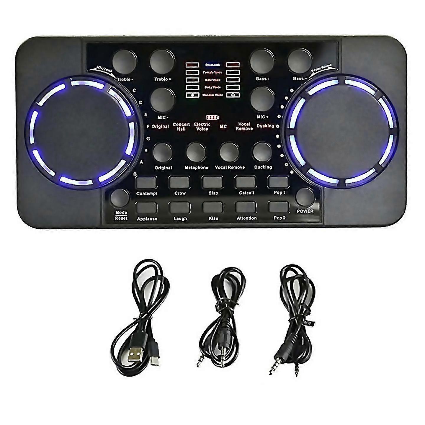 V300 Pro Sound Card Bluetoothcompatible Audio Interface Mixer Dj Digital Effect Noise Reduction Con