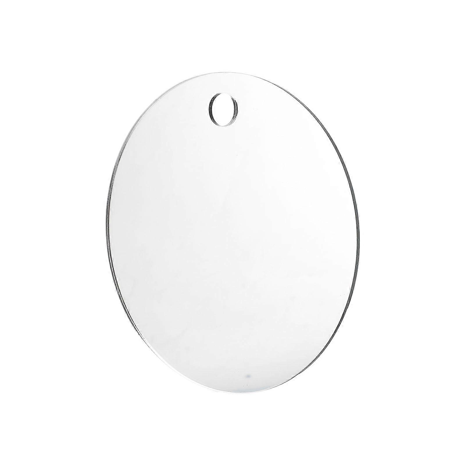 Round Anti-Fog Shower Mirror 15x15cm Acrylic Easy To Clean For Family Use 1 Set