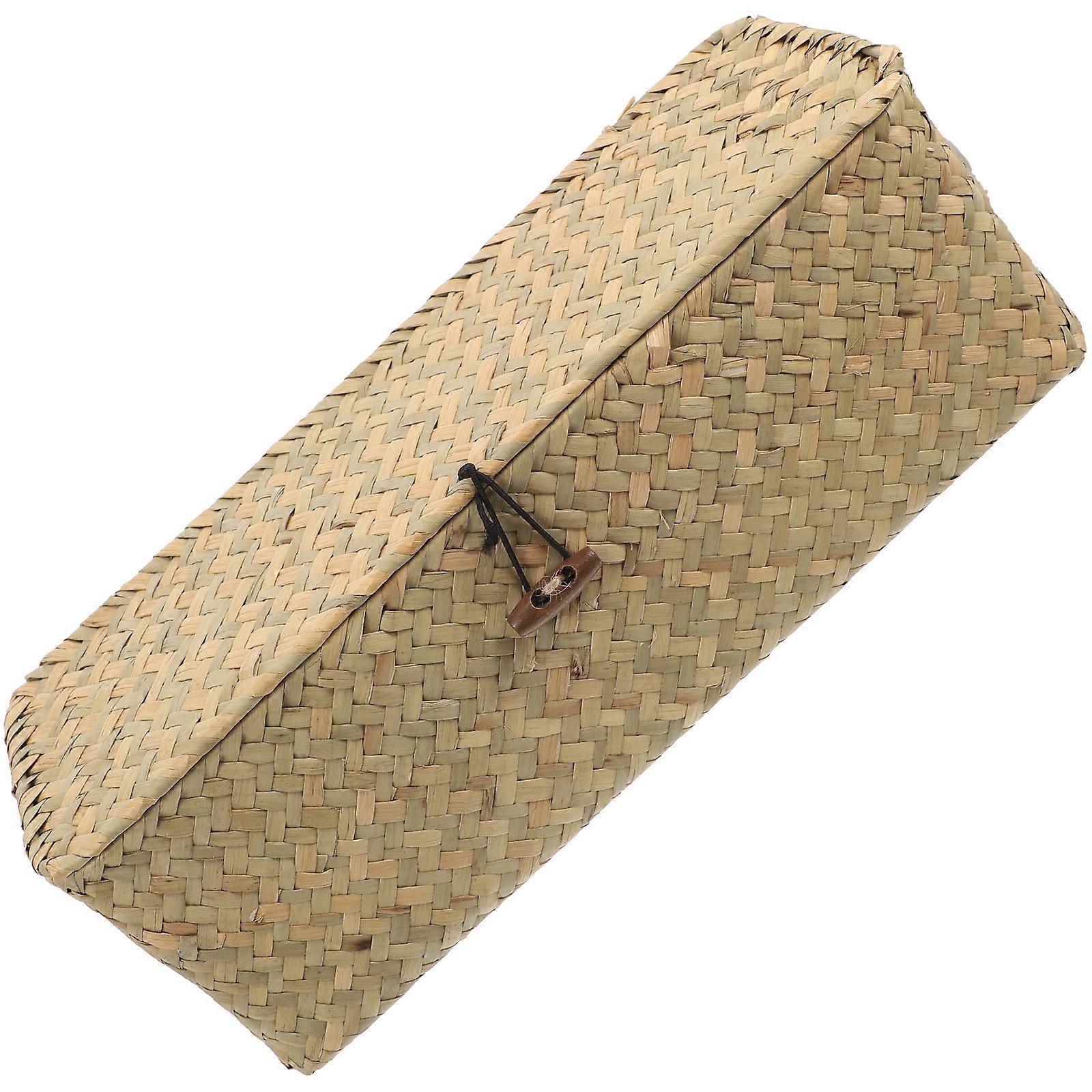 Multi Functional Bamboo Woven Storage Basket for Kitchen Use with Lid Compact Size
