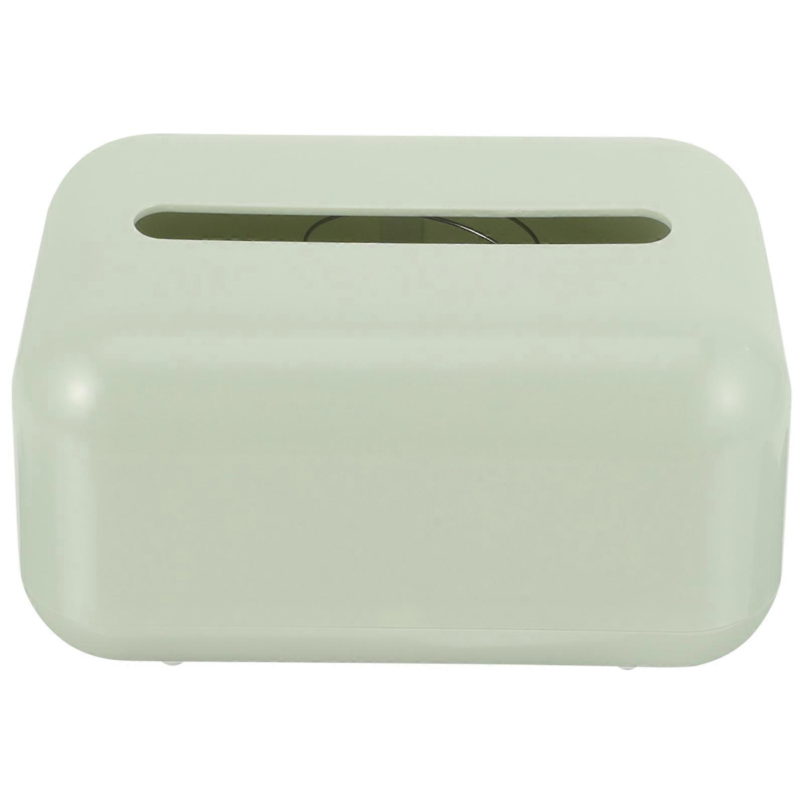 Light Green Plastic Tissue Box Cover for Home Stylish Creative Tissue Holder and Easy to Use 5.5 x 5.5 x 5.5 Inches