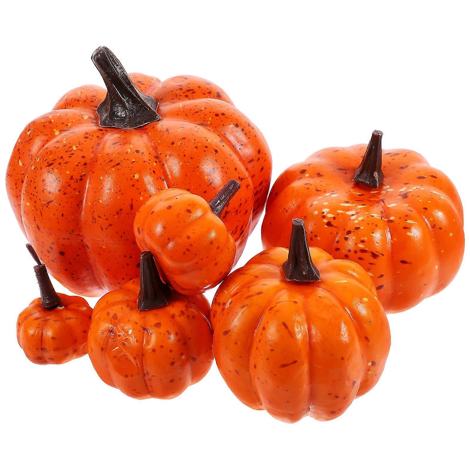 6pcs Lifelike Foam Pumpkins for Halloween, Fall Festivals, Thanksgiving, and Photo Shoots – Realistic Decorations