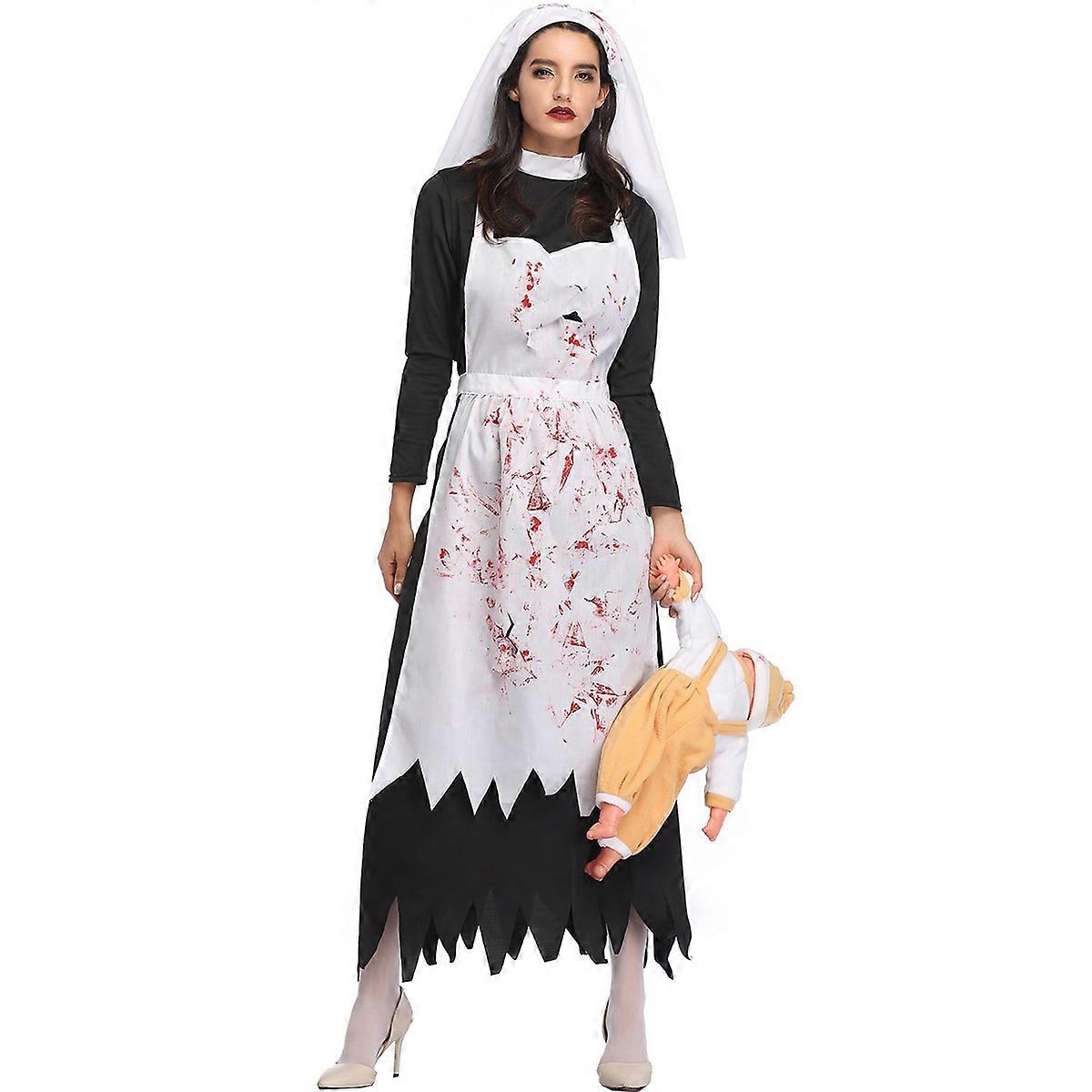Creepy Ghost Costume for Women Halloween Occasion Assorted Color Size L 1PC