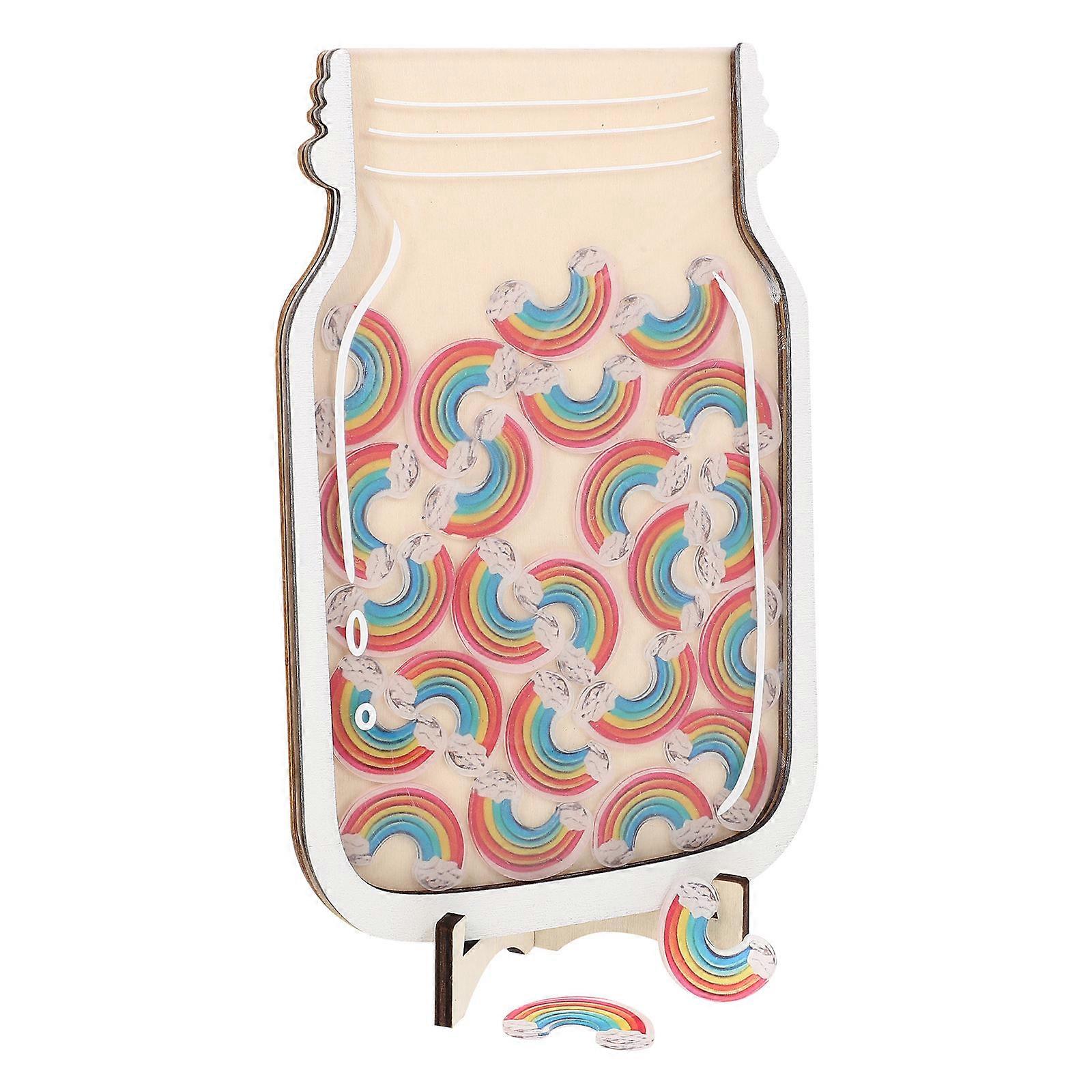 Rainbow Reward Jar for Classroom Incentives Wooden Reward System Motivational Chart for Behavior and Academic Achievement Gift
