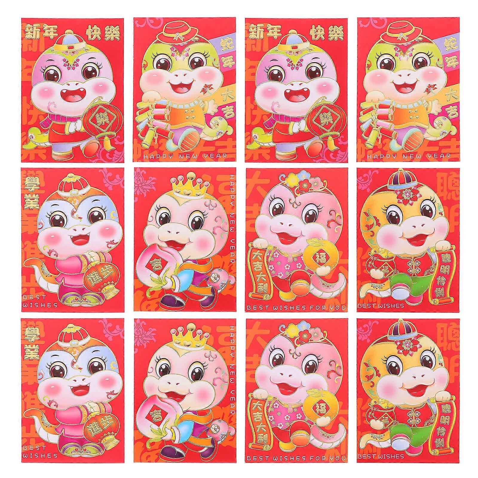 Red Envelopes for New Year Made of Paper Celebrate Chinese New Year with Festive Designs 36 Pieces