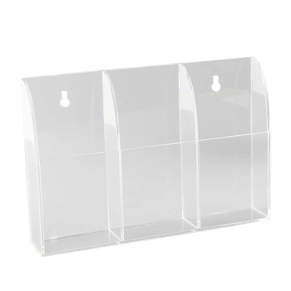 Transparent Acrylic Media Organizer Durable Storage Holder for Remote Controllers Pens and Gadgets 21x4x14cm
