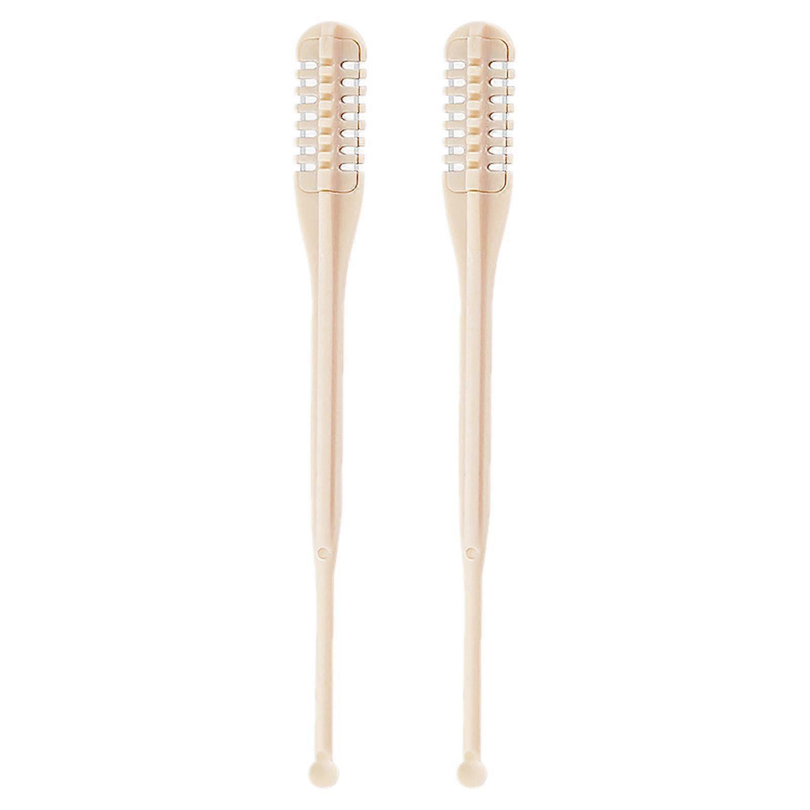 Ear and Nose Hair Trimmer Pack of 2, Double-Sided Manual 360° Rotating, Portable Grooming Tool for Men and Women