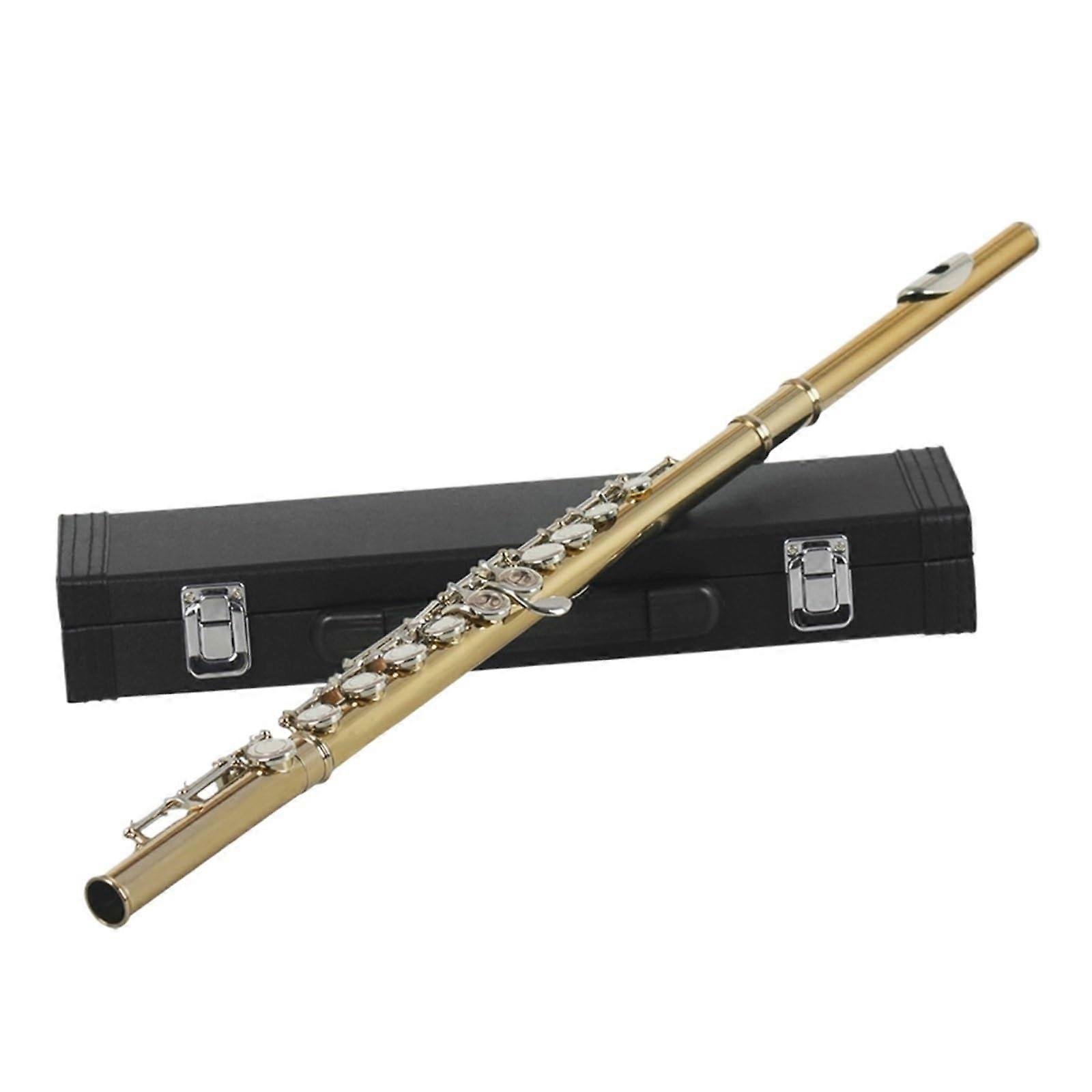 16Hole C Key GoldSilver Plated Nickel Flute for Adult Beginners to Test the Flute Instrument
