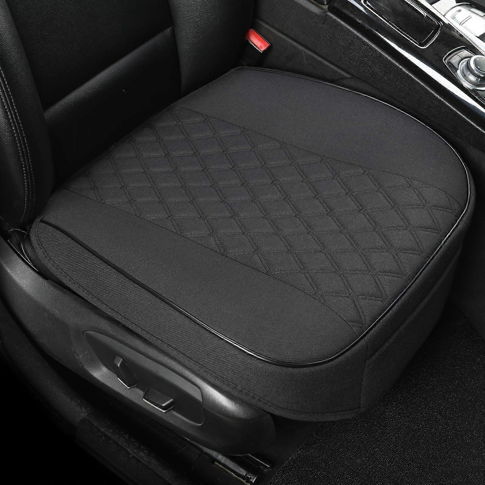Canvas Front Car Seat Cover Non-Slip Black Diamond Pattern Compatible with 95% of Vehicles 1 Piece