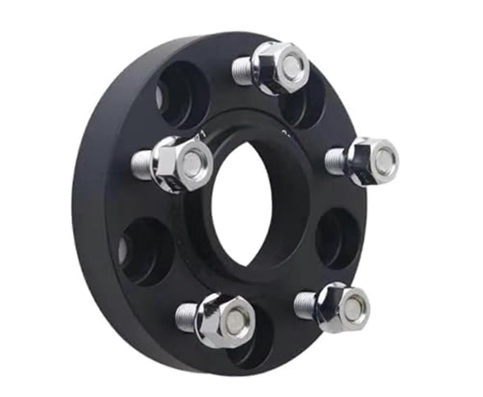 Wheel Spacers 5x114.3, 15mm Thickness, 67.1mm Hub Centric, 5 Lug, Compatible with Dodge, Black Aluminum Adapter